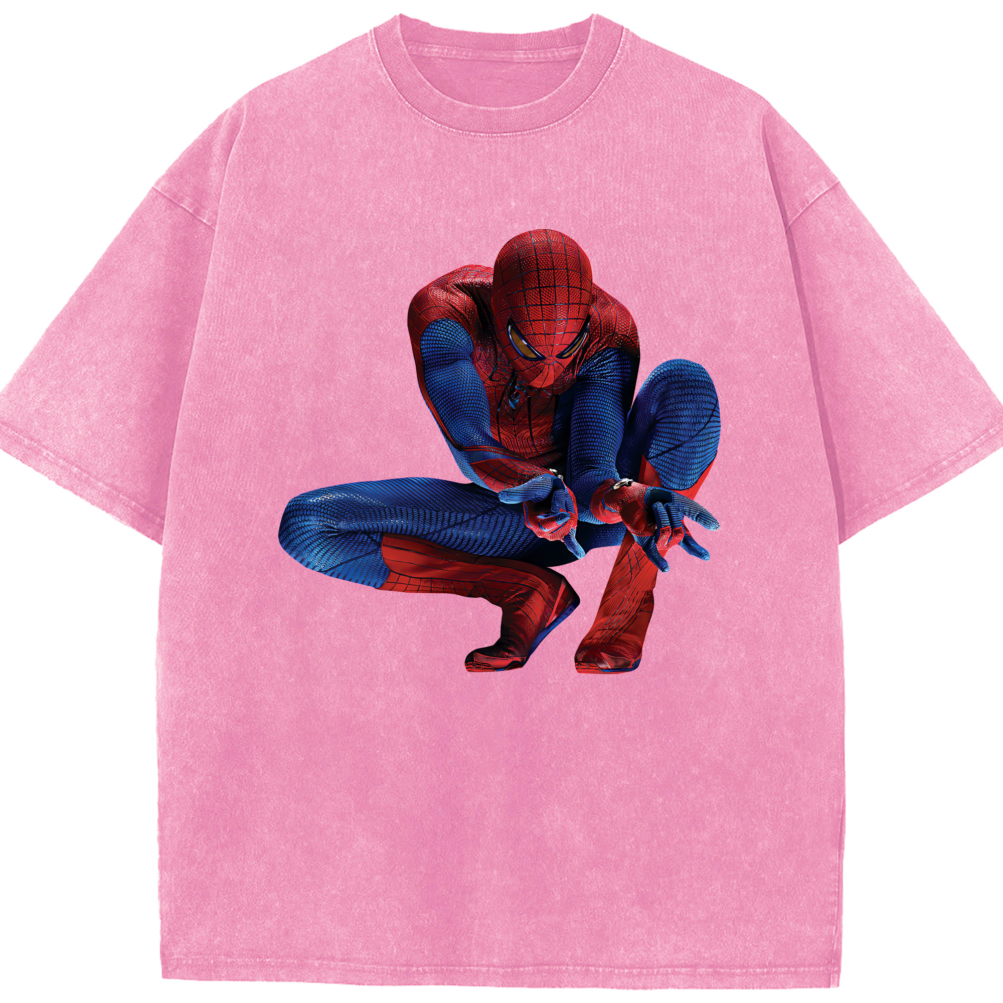 （画像用） Spider Man スパイダーマン 綿100% ヴィンテージ風 半袖Tシャツ（フロントプリント）